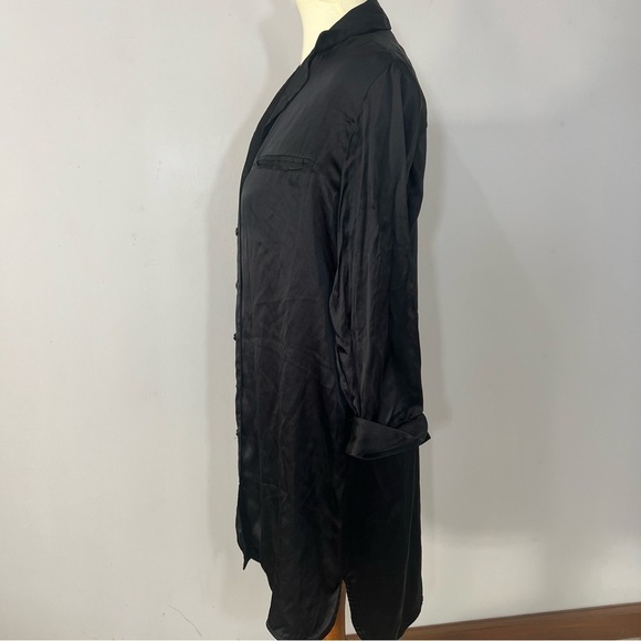 La Perla black silk robe Basic Silk Sleepshirt lingerie luxury Italian made sz M - Picture 4 of 12